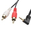 kenable Right Angle 3.5mm Stereo Jack to 2 RCA Phono