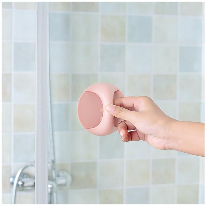 nanaxagly 4 Pcs Self-Adhesive Round Plastic Handles Pull Knob, Multipurpose