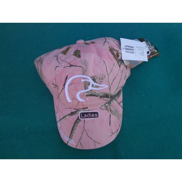 Realtree  Ladies Realtree Ducks Unlimited Hat Pink Camo Hunting Cap