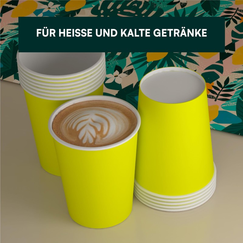 100 Paper Cups 200 ml Eco Friendly Biodegradable Disposable Made