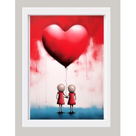 Originalys Love Illustration, Liebe und Freundschaft, Poster Love A4, Liebesplakat, Geschenkidee, Valentinstag, Jahrestag, Weihnachten, etc...(Ohne Rahmen)
