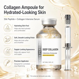 Silk Peptide Intensive Lifting Ampoule, Deep Collagen Copper Peptides Serum Niacinamide, Precision Applicator, Wrinkle Remover Instant Anti-Aging, Skin Tightening Firming for Smoothing, Hydration