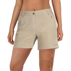 33,000ft Womens Hiking Shorts Quick Dry Cargo Shorts Lightweight UPF 50+ Golf Shorts Ladies Summer Stretch Shorts with Zip Pockets for Camping Running Traveling Brown 8