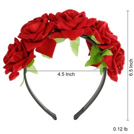 SuPoo Red Flower Headbands for Women, Floral Hair Accessories