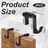 Otoolling 4 Pcs Black Adjustable Cubicle Hooks for 1.8-3.5 in