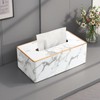 KINGFOM Rectangular PU Leather Tissue Box Holder, Facial Tissue Case