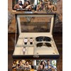 CircleCrystal Leather Watch & Sunglass Organizer Box, Watch Case Eyeglass