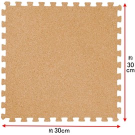 Cork Mat with Side Parts, 11.8 inches (30 cm), 108 Sheets, 6 Tatami Mats, Small Grit, Made of Natural Cork, Domestically Inspected Ultra Low Hole