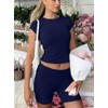 ZFLM Fashion and Casual Women's 3-Piece Set Short Sleeved High