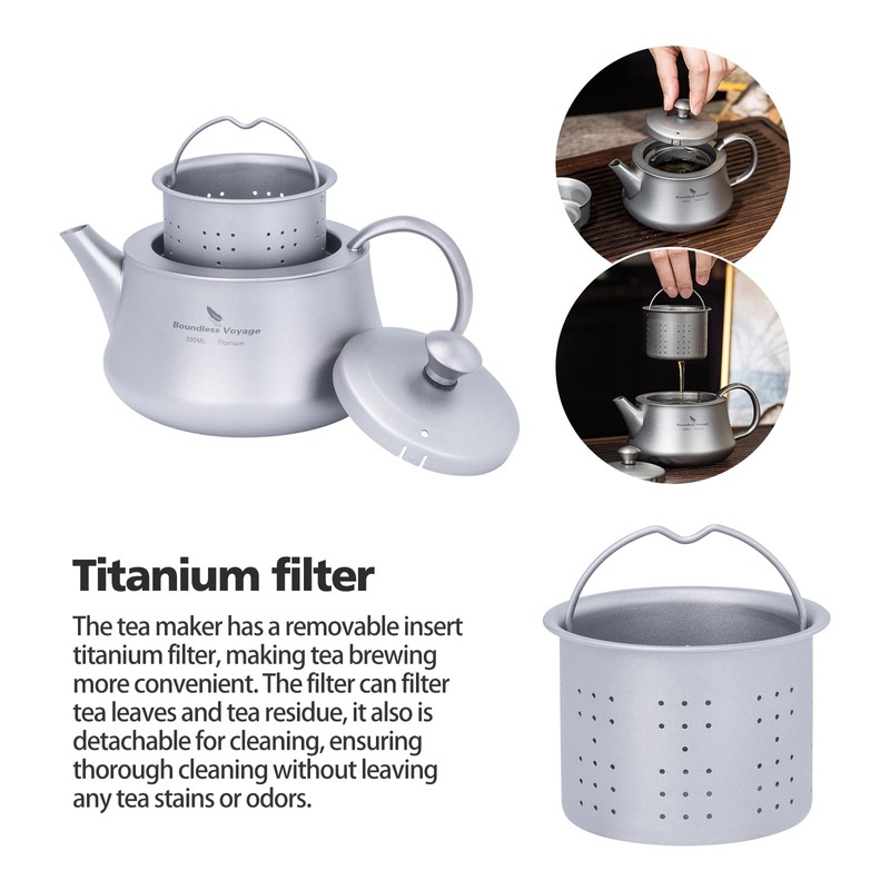 Boundless Voyage 300ml Titanium Kettle Portable Kung Fu Tea Set
