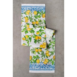 Maison d' Hermine Tablerunner 100% Cotton Table Runner Decorative Washable Table Cover for Home, Kitchen, Dining, Cocktail Parties & Camping, Cedrat - Spring/Summer (37 x 180 cm)