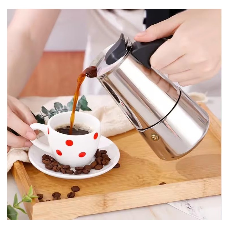 DeeKleen Stainless Steel Moka Pot Espresso Maker,Stovetop Moka Pot,Percolator Coffee