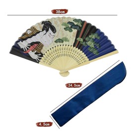YINKE Silk Fan, Men's, Women's, Lightweight Bamboo Ribs, High Quality Silk, Bamboo Crafts, Japanese Style Fan, Stylish, Gentleman's, Japanese Style Accessories, F