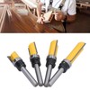 4Pcs Trim Hinge Router Bit Round Silver Yellow 1/4in Shank