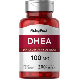 Piping Rock DHEA 100mg | 200 Capsules | Non-GMO, Gluten Free Supplement | By Piping Rock