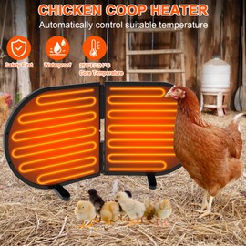 Alpcouts Alpcouts Chicken Coop Heater for Winter, 220W Foldable Flat-Panel Radiant Heater for Chicken Coop, Large Waterproof Chicks Coop Heater with 2 Heating Plates for Chick Kitten Pet Animal 22.5'' X 11.2''