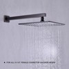 Square Shower Arm with Flange 16 Inch Wall Mounted Rainfall