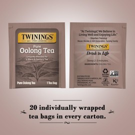 Twinings Twinings Pure Oolong Tea C Golden Caffeinated Tea, Individually Wrapped Tea Bags, 20 Count