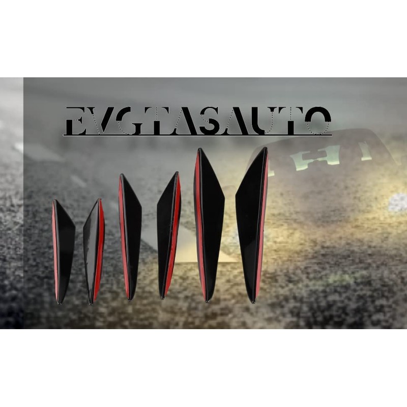 Front Lip Spoiler Splitter, 6 Pieces Gloss Black Car Front