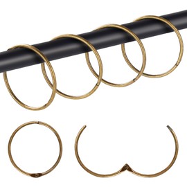 Mafeigu 20Pcs Shower Curtain Hooks,Metal Round Shower Curtain Hooks Roman Rings Rustproof Decorative Shower Curtain Rings (20, Bronze)