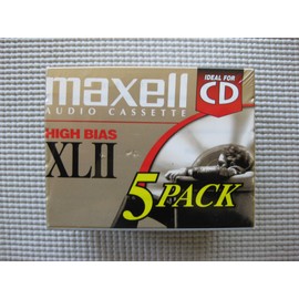 Maxell 139858 60-Minute High Bias Standard Cassette Audio Tape - 5 Pack