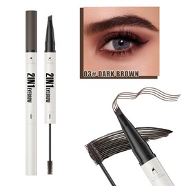 Magic Microblading Eyebrow Contouring Pencil 4-Fork-Tip Eyebrow Pencilwith Sealing Gel-Waterproof 3D Fine Stroke Brow Definer for All Skin Types