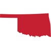 Picniva red Oklahoma OK map Removable Vinyl Wall Decal Home Dicor 3 inchs Wide