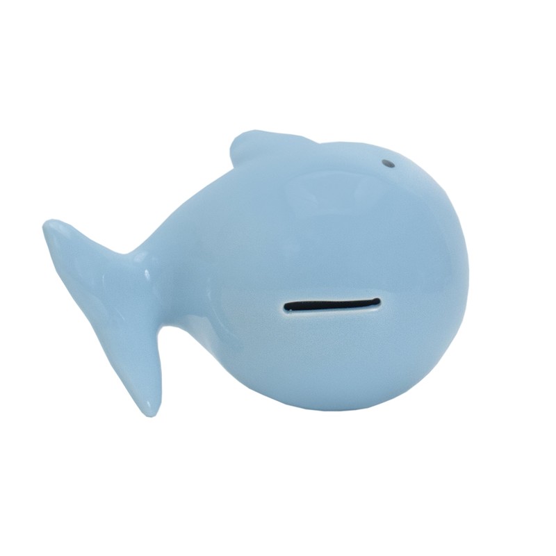 Child to Cherish Ceramic Whale Piggy Bank, Blue