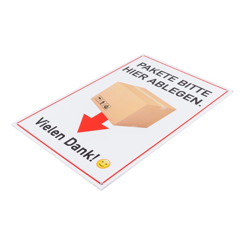 Sign "PAKETE BITTE HERE ABGEN. VIELEN DANK!", 1 piece, 30