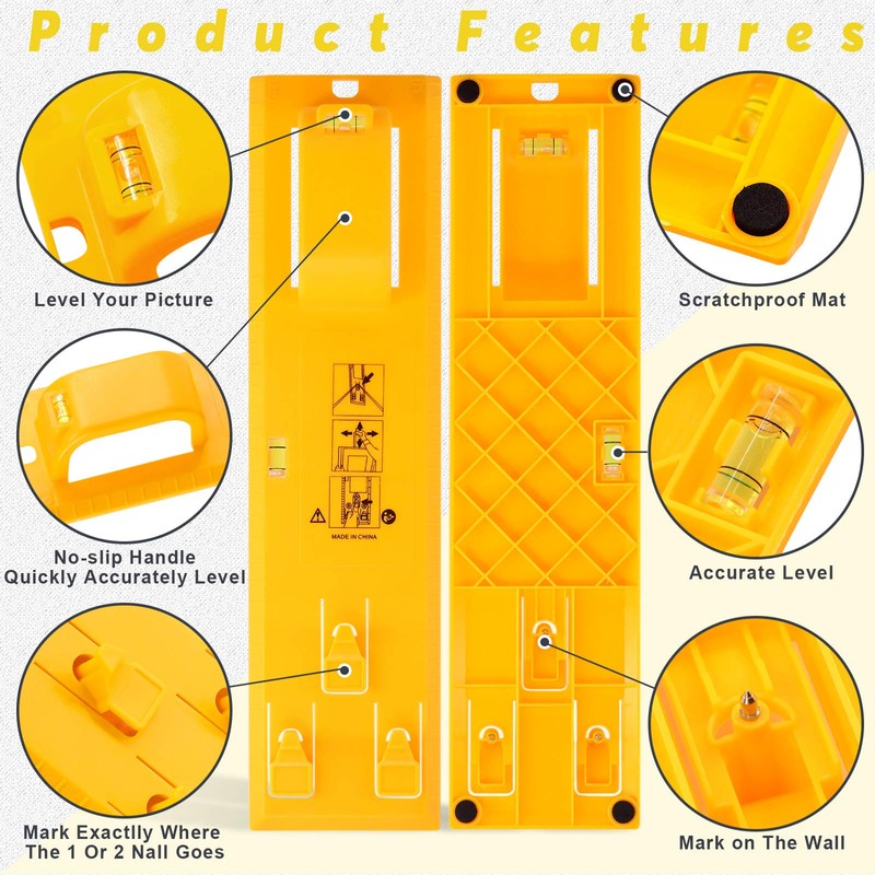 Mardatt 307pcs Quality Picture Hanging Tool with Level Ruler Photo