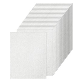 PATIKIL 20Sheets Silver Glitter Cardstock Paper, 8.5x11 in 250gsm Square Premium Sparkly Paper Craft Cardstock Paper for Scrapbook Card Making DIY Art Projects Wedding Party