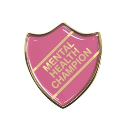 Mental Health Champion Pink School Shield Badge