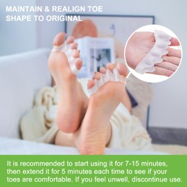 Niupiour Gel Toe Separators, 8 Pack Bunion Corrector for Women and Men, Toe Spacers for Straightening Overlapping Toe, Hammer Toe, Toe Correctors for Bunions, Relieve Toe Pain