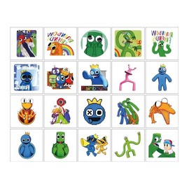 Temporary Tattoos for Kids,40 Pieces,Rainbow Friend Children's Tattoo Girl Birthday Party Gifts Great Kids Party Accessories Waterproof and sweatproof 2 x 2 in