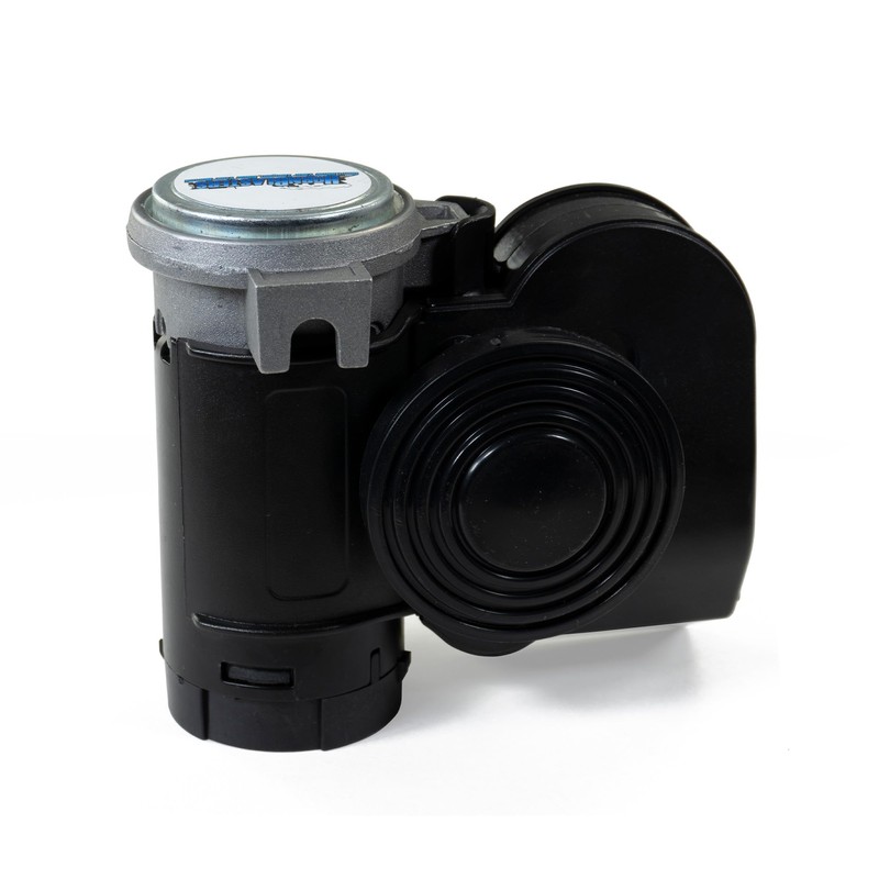 HornBlasters 12-Volt Black Compact Electric Horn - Motorcycles, Cars, Trucks,
