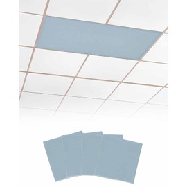 Magnetic Light Cover for Classroom Drop Ceiling,4 Pack 4x2 Ft Fluorescent Light Covers for Office Home Ceiling Light Sky Blue Solid Color Lampshade