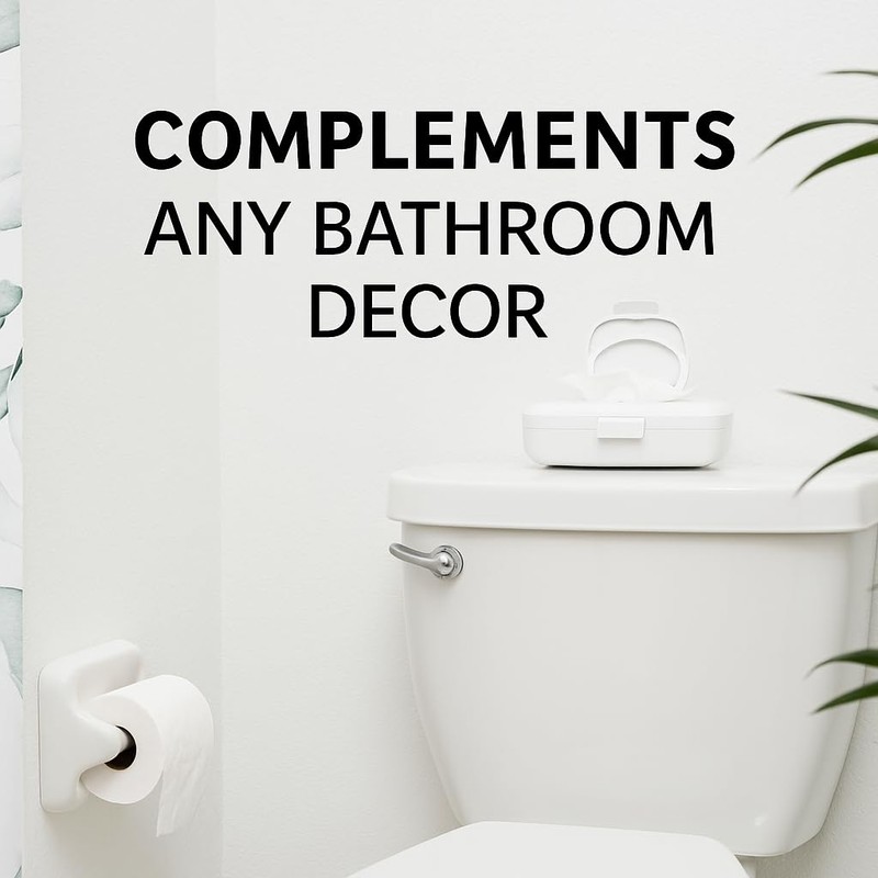 Loo Discreet Flushable Wipes Dispenser with No-Drill Suction Mount -