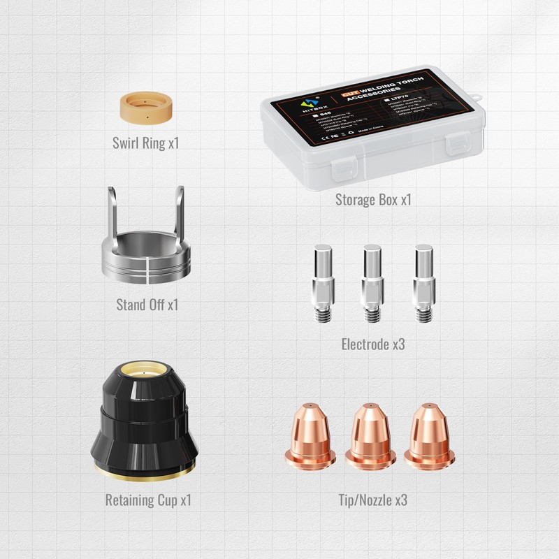 HITBOX S45 Plasma Cutter Accessory Kit, Suitable for Most Low-Frequency