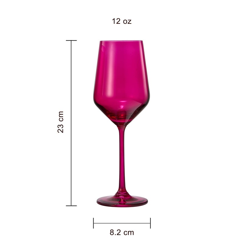 Hot Pink Wine Glasses | Set of 2 | Magenta