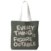 JINYO Everything Is Figureoutable Canvas Tote Bag, Inspirational Motivational Gifts