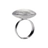 SILBERMOOS Jewelry Women´s Ring Button Round Circle Brushed 925 Sterling