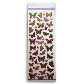 Foil Butterfly Stickers - Patterned Shining Butterflies Glitter Peel-and-Stick Decals for Paper Crafts – 50 Pc