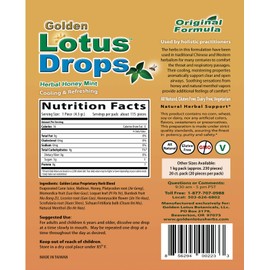 Golden Lotus Drops Original Formula. Soothing Herbal Honey Mint Lozenge (0.5 Kilo)