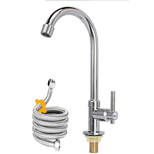 Cold Water Faucet Only, High Arc Single Handle One Hole