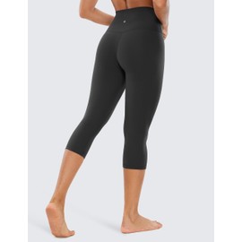 CRZ YOGA Womens Butterluxe High Waisted Lounge Legging 19 Inches - Workout Leggings Buttery Soft Capris Yoga Pants Black Small