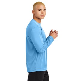Clothe Co. Mens Long Sleeve Tee Shirts Moisture Wicking Dry Fit T-Shirts (Available in Big & Tall), L, Carolina Blue