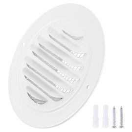 PATIKIL 3" Round Air Vent Cover, 304 Stainless Steel Louvered Wall Inlet Outlet Grill Screen Mesh Ducting Soffit Vent with Screws for Ventilation, White
