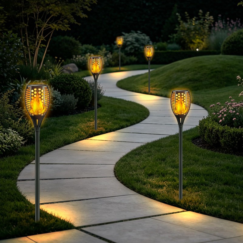 Solar Torch Lights,96LED Flickering Flame,43Inch IP65 Waterproof 4Pack