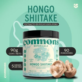 Commons Hongos Adaptógenos - Hongo Shiitake - Extracto en Polvo 100 gr - Suplemento Alimenticio - Más de 5 Meses de Suministro - Vitamina D - 100% Orgánico