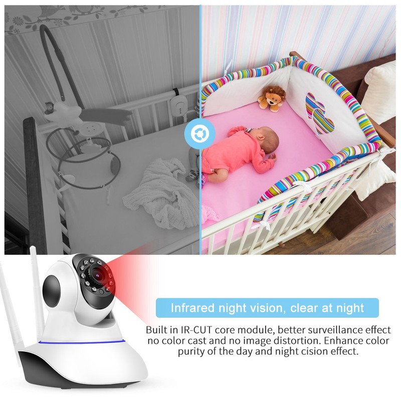 1MP 720P WIFI PTZ Camera HD Dual Antenna Baby Monitor